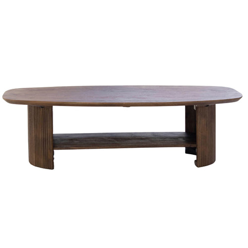 Giga Meubel Salontafel Lorna - Deens Ovaal Bruin Hout - 130x70x38cm - vtwonen shop