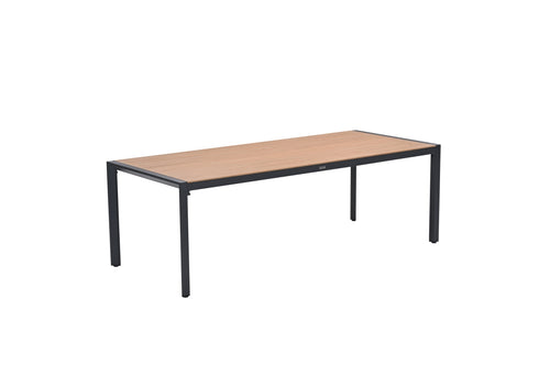 Felini tafel- 220x93 cm - carbon black - light teaklook - vtwonen shop