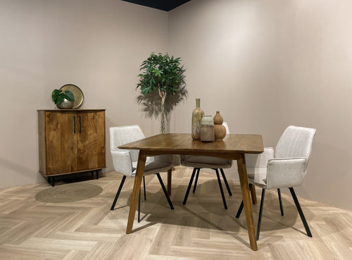 Livingfurn - Eetkamertafel Elias - 120cm - Klassieke eettafel - Mangohout - Bruin