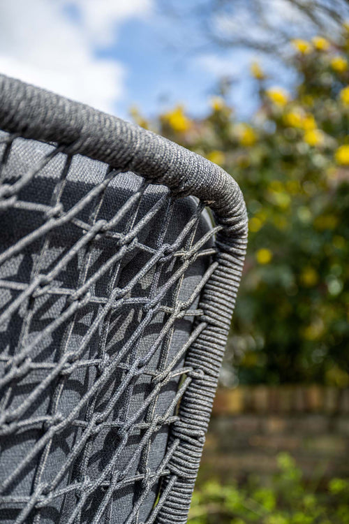 Venice dining fauteuil - carbon black - rope dark grey - mystic grey
