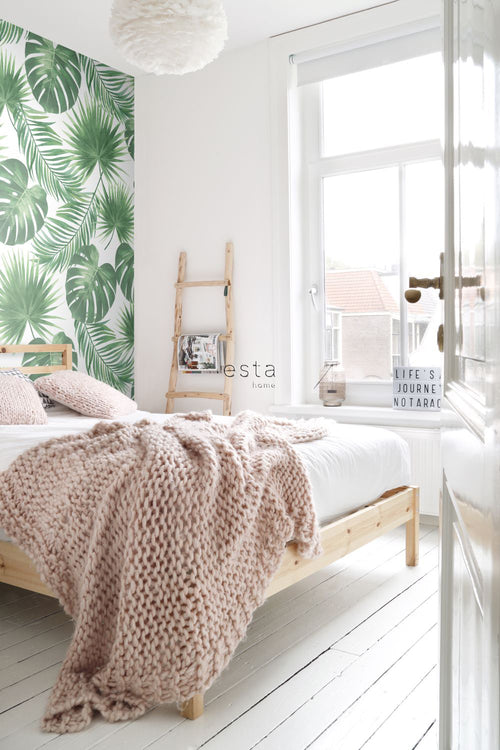 ESTAhome fotobehang tropische bladeren groen - 200 x 279 cm - 158897 - vtwonen shop