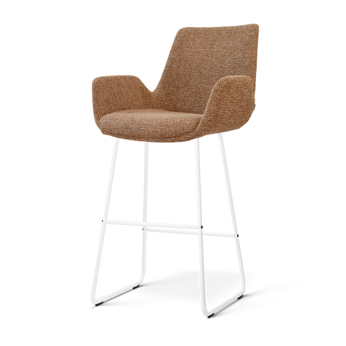 Nolon Nino-Eef barkruk bruin blend - wit onderstel - 75 cm