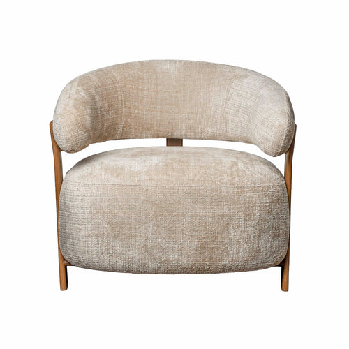 DÉJA Living Fauteuil Kalmar - Taupe/Walnoot Stof - 76x71x70cm