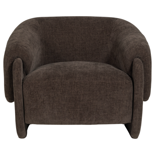 WOOOD fauteuil Moru - Chenille - Donkerbruin - 83x90x71