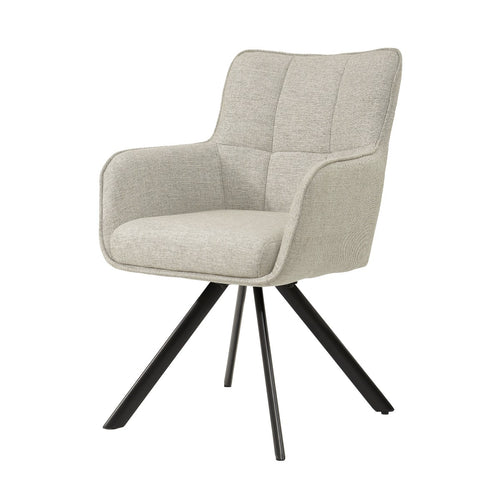 Livingfurn eetkamerstoel Tori Sand - zwart - set van 2