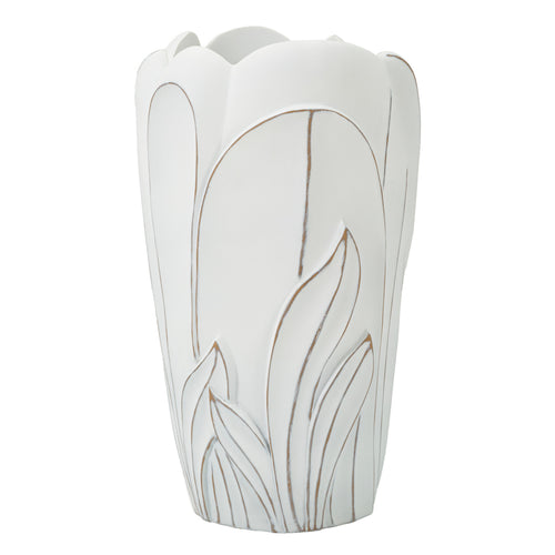 Witte resin vaas 29x48 cm