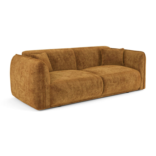 Premium Interiors - Bank LUSH - fluweel met motieven mosterd 205cm