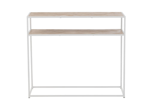 J-Line console Zigzag - hout/metaal - naturel/wit - vtwonen shop