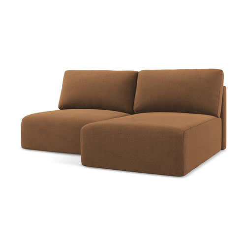LaMiaSofa hoekbank rechts Ostia - textuurstof - terracotta - 210x149x79