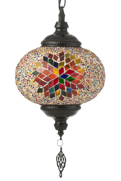 J-Line lamp Mozaiek Hangend - glas/metaal - oranje - small