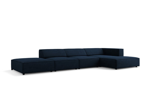 Cosmopolitan Design rechter hoekbank Arendal 5-zits, chenille met ribbeleffect, koningsblauw - 166x341x70cm