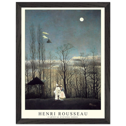 Artfulprints Poster met Lijst Henri Rousseau - Carnival evening   - 30x40 cm - Blauw