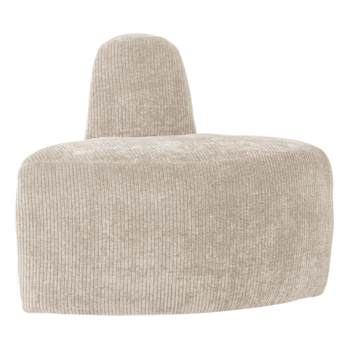 WOOOD eetbank hoek rond rugleuning Mojo Base - Rib - Ecru - 83x76x76