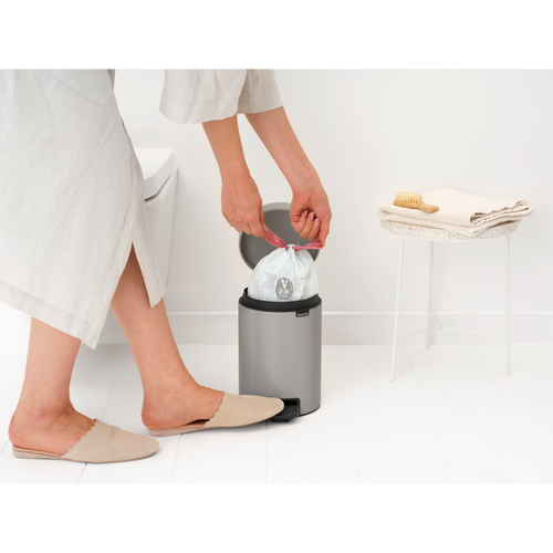 Brabantia NewIcon Pedaalemmer, 3 liter, kunststof binnenemmer - Soft Grey