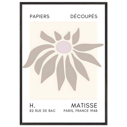 Artfulprints Poster met Lijst Matisse – Deep sea dance grey   - 70x100 cm - Grijs