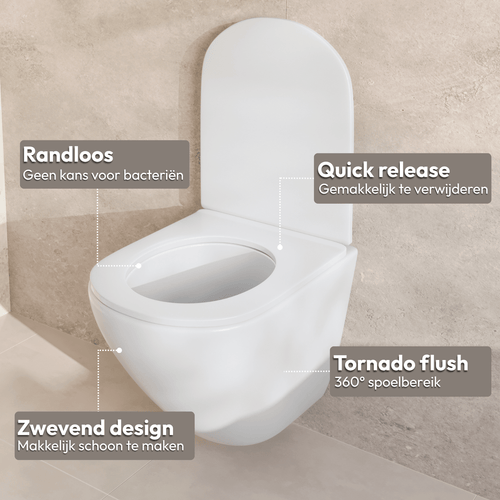 LOMAZOO hangtoilet Linea - rond - wit