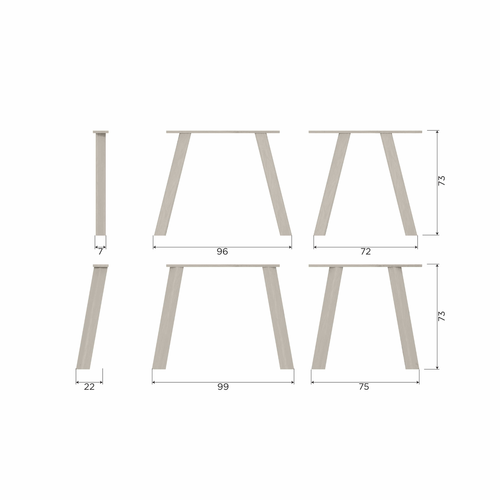 WOOOD Haarlem 4-standen poot - Eiken - Beige - Set van 2 - vtwonen shop