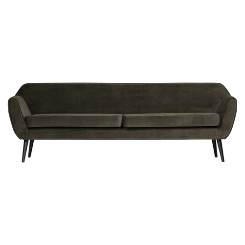 WOOOD 4-zits bank Rocco - Velvet - Warm Groen - 75x230x82