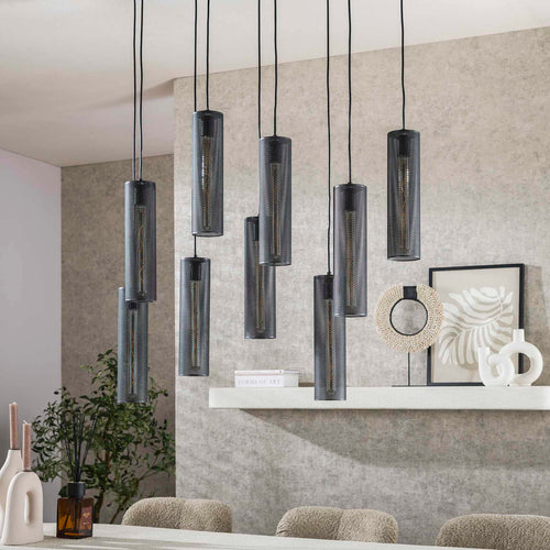 Giga Meubel Hanglamp Tube Mesh - Zwart Metaal - 100x30x150cm