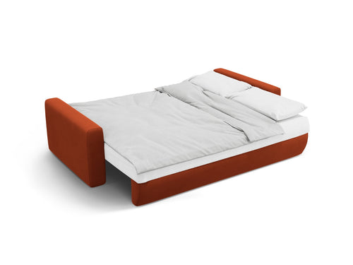 Cosmopolitan Design Slaapbank met opbergdoos Belfast 3-zits, flueel kastanjebruin - 105x238x84cm