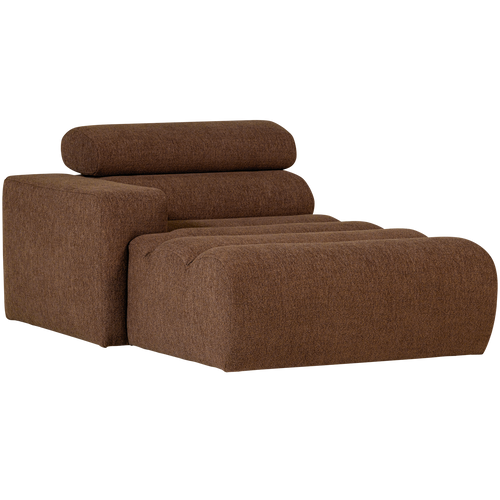 WOOOD chaise longue element arm links Novi - Polyester- Karamelbruin - 86x109x173 - vtwonen shop