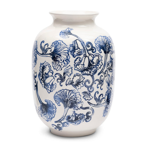 Rivièra Maison Amalfi Vase - Aardewerk - Blauw / White - vtwonen shop