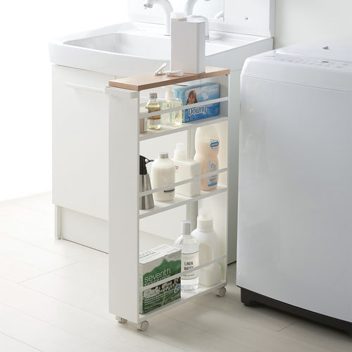 Yamazaki Smalle Trolley voor Keuken of Badkamer - Tower - Wit