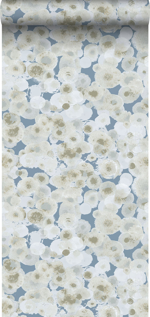 Sanders & Sanders behang aquarel luchtbellen beige en blauw - 53 cm x 10 m - 640019