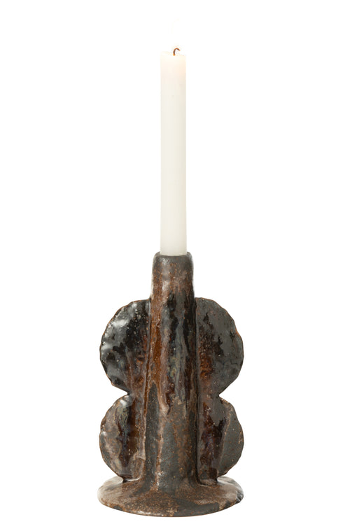 J-Line vaas Naga - keramiek - zwart/bruin - small - 20 cm hoog - vtwonen shop