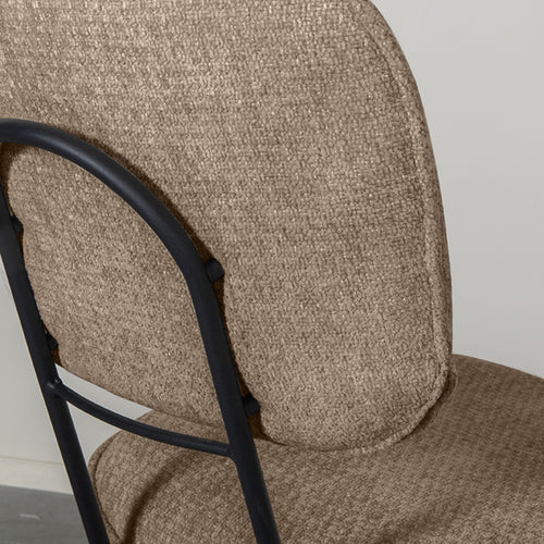 LABEL51 Eetkamerstoel Liva - Beige Stof - Zithoogte 50cm - Set van 2