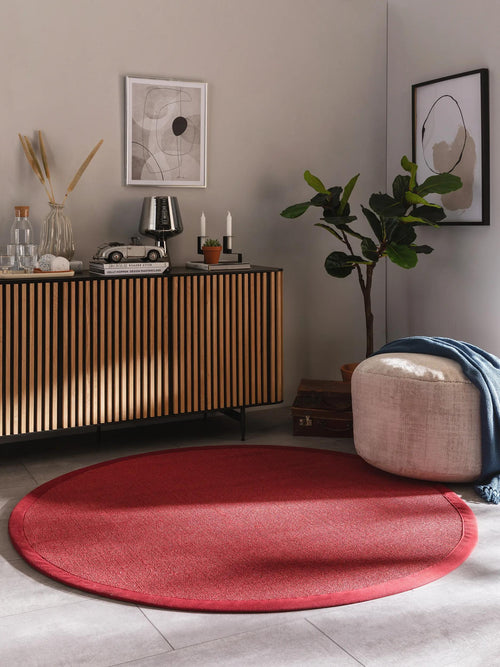 benuta sisal vloerkleed Sana - rood - ø 150 cm