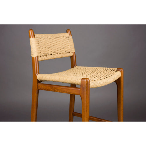 Dutchbone Cecile Barkruk rugleuning 67,5 cm Walnoot kleur - Bruin