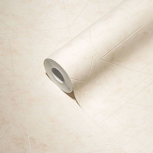 Livingwalls behang grafisch motief crème, wit en zilver - 53 cm x 10.05 m - AS-391182 - vtwonen shop