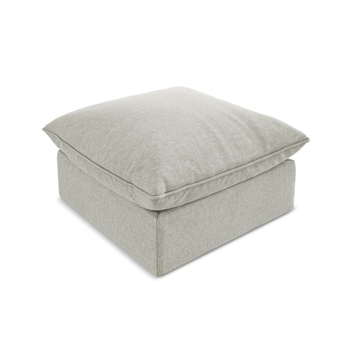 LaMiaSofa Poef Ravenna - velours - lichtgrijs - 75x75x45