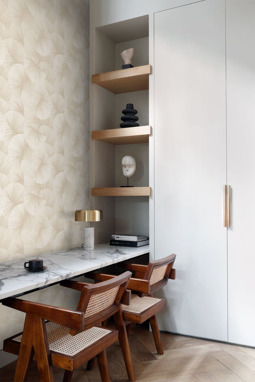 Origin Wallcoverings behang grafisch 3D motief beige - 0.53 x 10.05 m - 348041