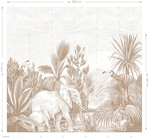 ESTAhome fotobehang jungle-motief beige - 300 x 279 cm - 159062 - vtwonen shop
