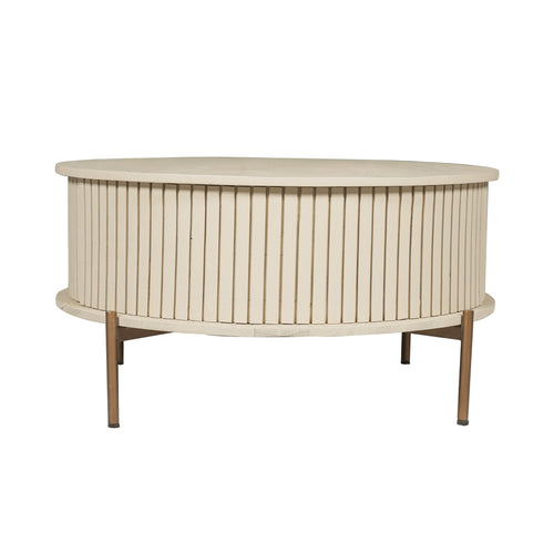 StarFurn Salontafel Madison - Rond Zand Hout - 80x80x40cm - vtwonen shop