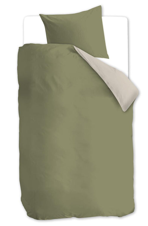 vtwonen dekbedovertrek Duo - 140x200/220 cm - olijfgroen