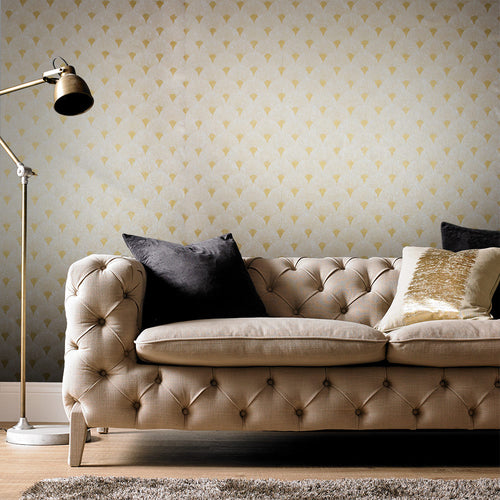 Graham & Brown Vliesbehang - Fan Goud Parel