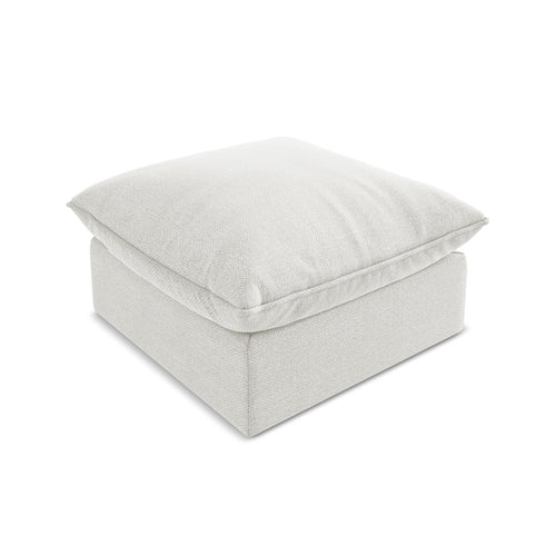 LaMiaSofa Poef Ravenna - bouclé - wit - 75x75x45