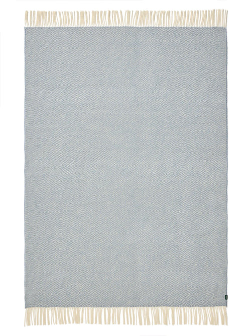 benuta wollen deken Bianca - blauw - 130x180 cm
