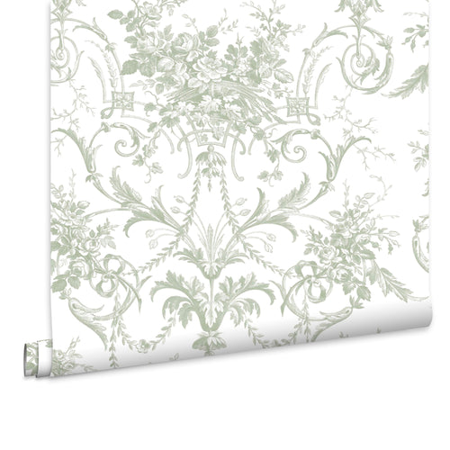 Laura Ashley Vliesbehang - Tuileries Sage Green 10mx52cm