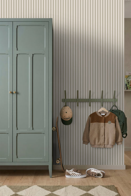 ESTAhome behang strepen zand beige - 53 cm x 10.05 m - 130955