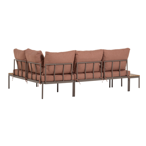 WOOOD loungeset Modulair tuin Zaro - Metaal/Polywood - Roze - 65x183x67