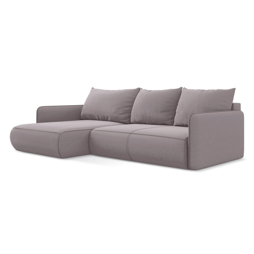 LaMiaSofa hoekbank links Palermo - velours - lavendel - 240x148x86