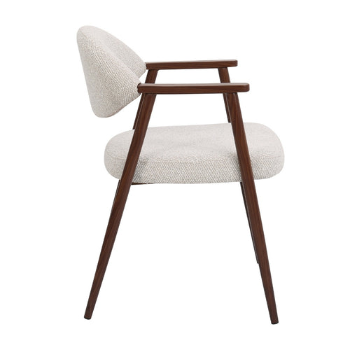 DÉJA Living Eetkamerstoel Karup - Beige/Walnoot - Set van 2 - vtwonen shop