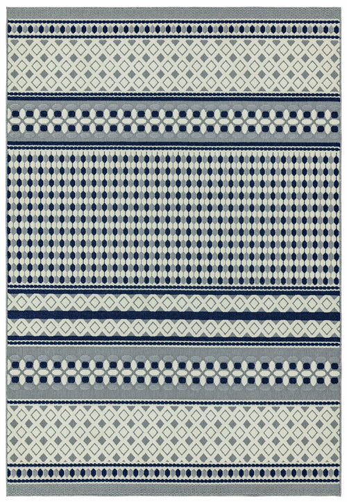 Vloerkleed Easy Living Antibes AN06 Blue/White Geometric 160x230 cm - vtwonen shop