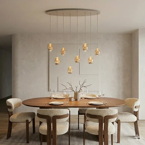 Highlight hanglamp Egg - 8 lichts - 100  x 155   cm - champagne