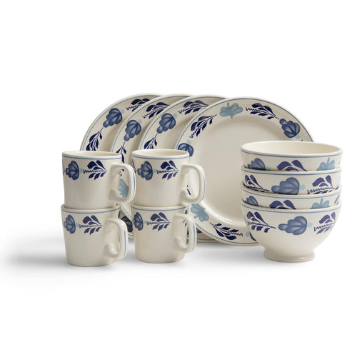 Royal Boch Boerenblauw ontbijtset - 12-delig - 4 personen
