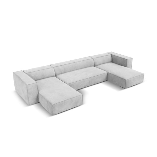 Cosmopolitan Design - Panoramische bank Turin 6-zits, structurele stof geld - 173x375x68cm